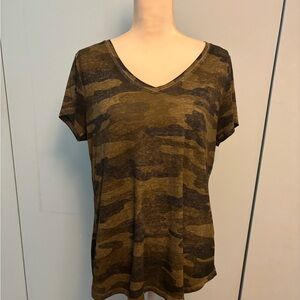 Lucky Brand Camouflage V-Neck Tee